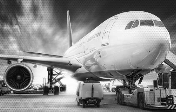 Image showing an aircraft on the ground. SafeTech USA provide MRO services and AOG support to maximise airtime uptime.